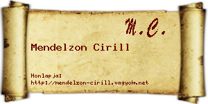 Mendelzon Cirill névjegykártya